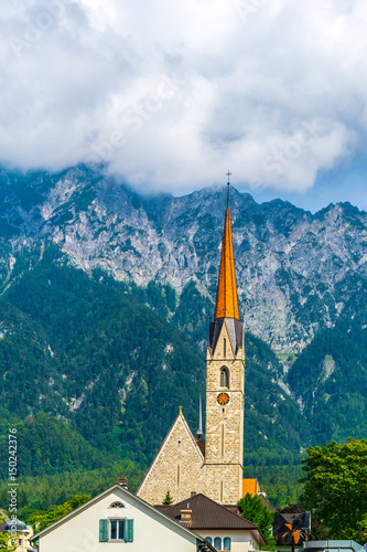 View of a church in Schaan, Liechtenstein