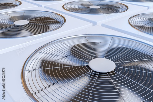 3D rendered illustration of HVAC units (heating, ventilation and air conditioning).
