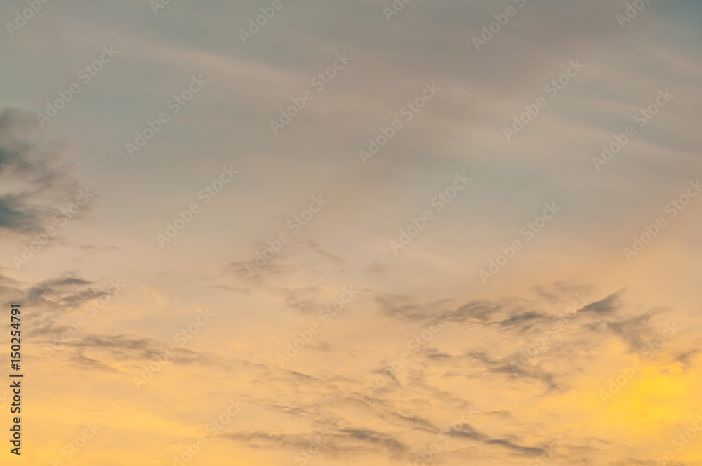 Cloud and sky at sunset.