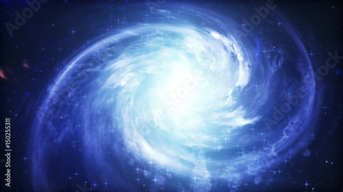 Fototapeta Naklejka Na Ścianę i Meble -  Spiral galaxy, 3D illustration of deep space object.