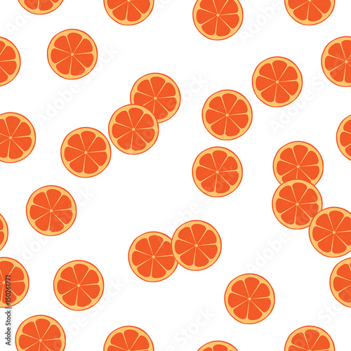 Seamless pattern with yellow lemons - Illustration, Circle