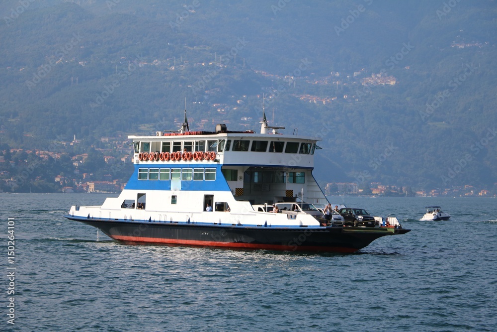 Car ferry on the Lake Como, Lombardy Italy Car ferry on the Lake Como, Lombardy Italy