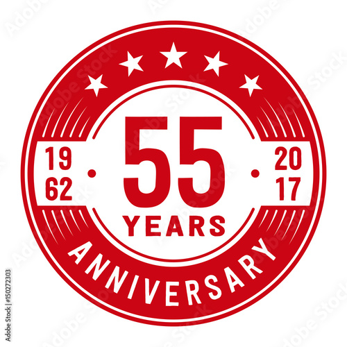 55 years anniversary logo template. Vector and illustration.