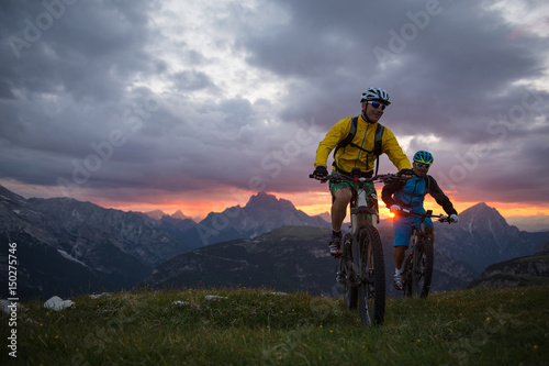 mountain bike evening in the nature