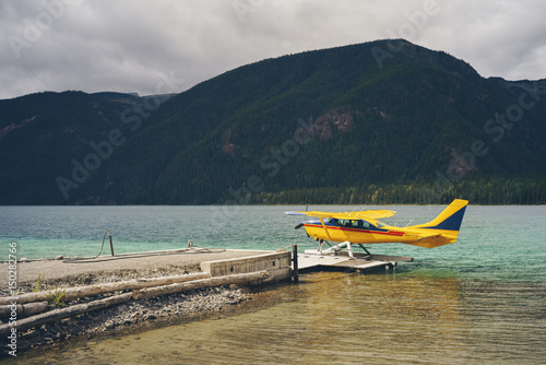 Seaplane on Mountain Lake in British Columbia, Canada