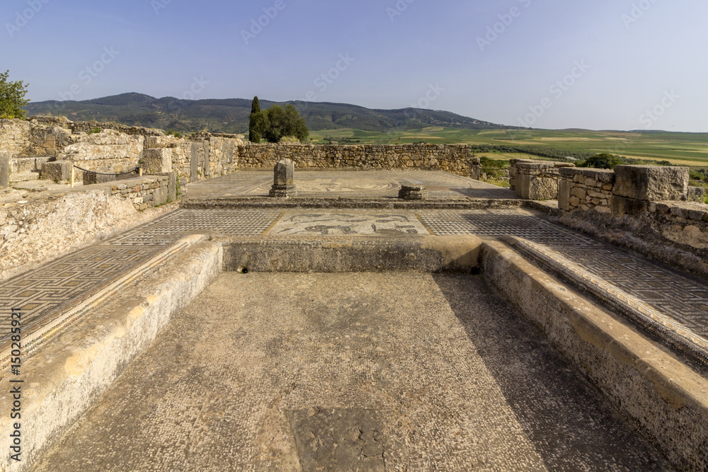 Baths area in archaeological Site of Volubilis, ancient Roman empire city, Unesco World Heritage Site