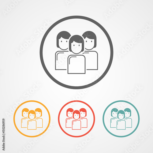 flat workgroup woman trendy icon