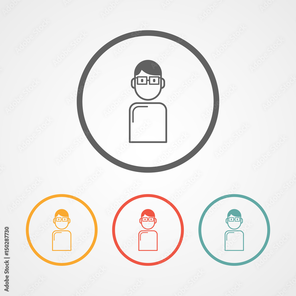 man wear glasses in office icon man wear glasses in office icon