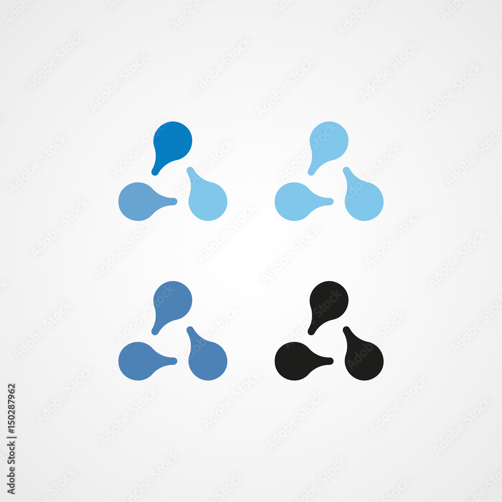 molecular neuron recycle and various color logo icon molecular neuron recycle and various color logo icon