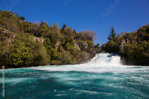 Huka Falls on the Waikato River in New Zealand.