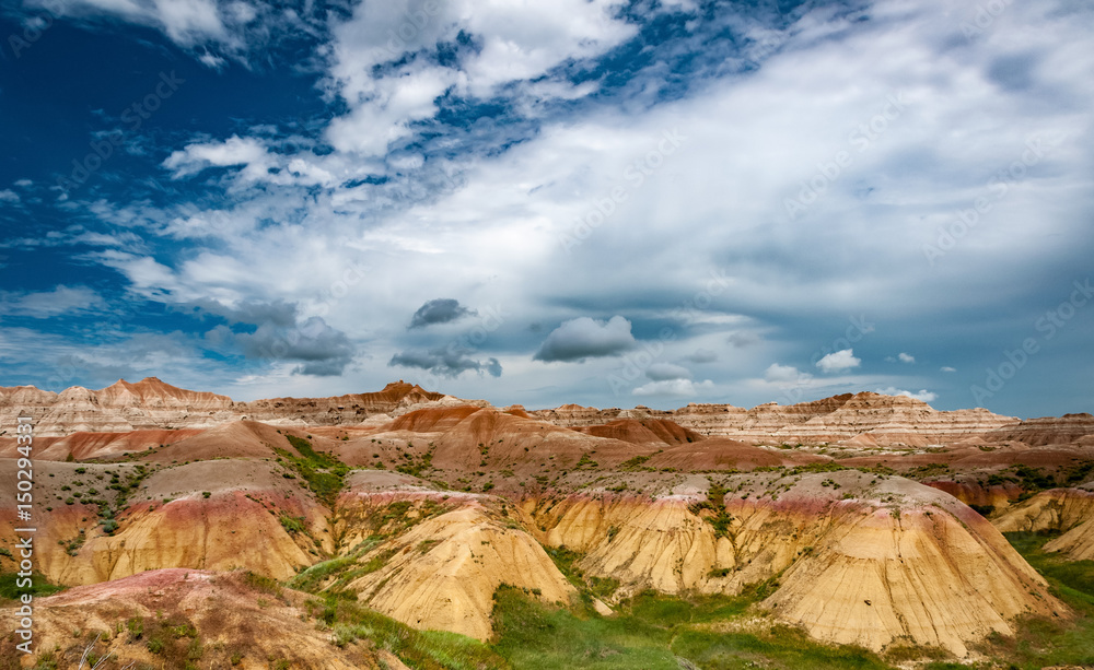 Scenic Landscape in Badlands National Park in South Dakota