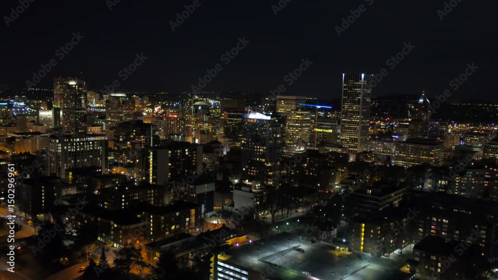Aerial Oregon Portland Night