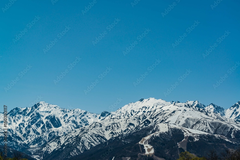 Scenery facing the mountains of Hakuba