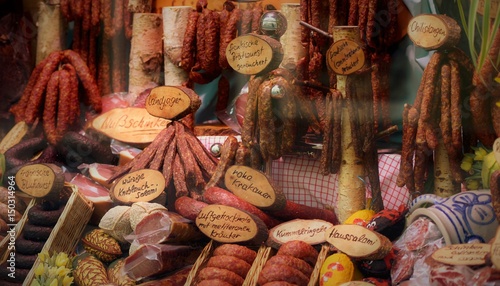 saucissons de baviere  en vitrine