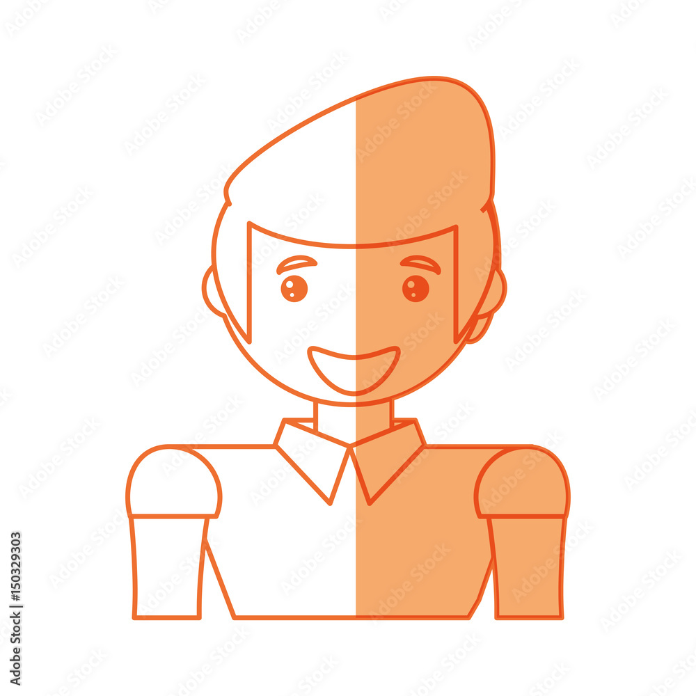 Man smiling cartoon icon vector illustration graphic design