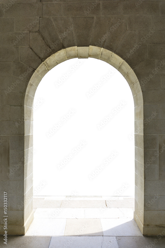 Stone arch on a white background.