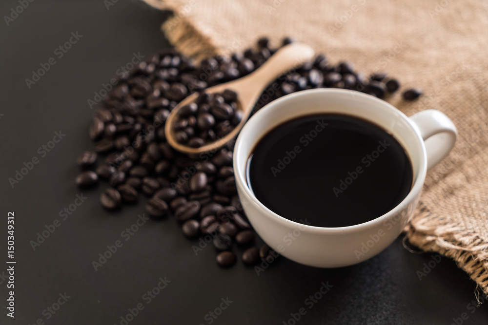 Coffee cup and beans Coffee cup and beans