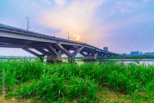 Bridge during Sunset in Taipei photo