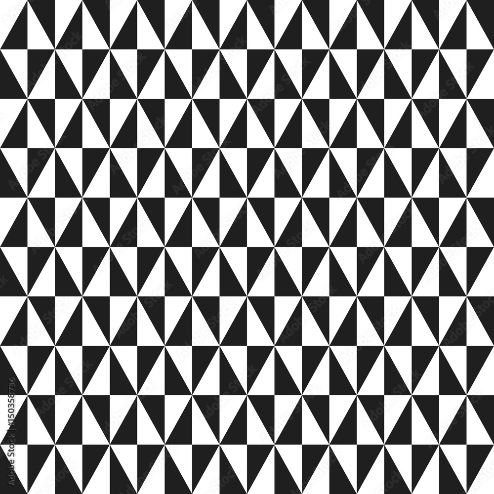 Geometric vector pattern with black and white triangles. Geometric modern ornament. Seamless abstract background Geometric vector pattern with black and white triangles. Geometric modern ornament. Seamless abstract background