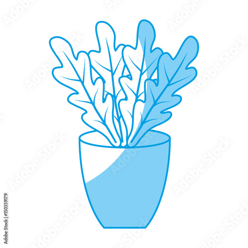 plant in a pot icon over white background. vector illustration