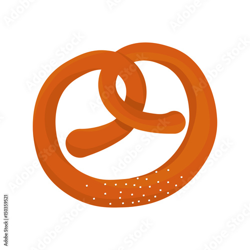 pretzel icon over white background. bakery products concept. colorful design. vector illustration