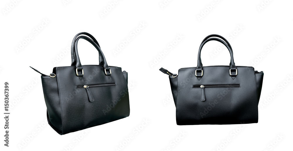 black leather holding female fashion hand bag isolated background black leather holding female fashion hand bag isolated background