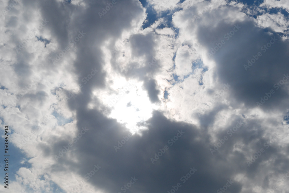 Rain clouds under the sun