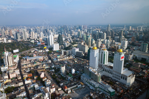 Bangkok Skyline  aerial view of capital in Thailand.