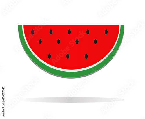 watermelon icon. cute red watermelon slide. watermelon icon in trendy flat style isolated on white background.