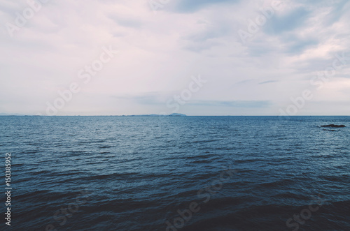 Calm Sea Ocean And Blue Sky Background © slonme