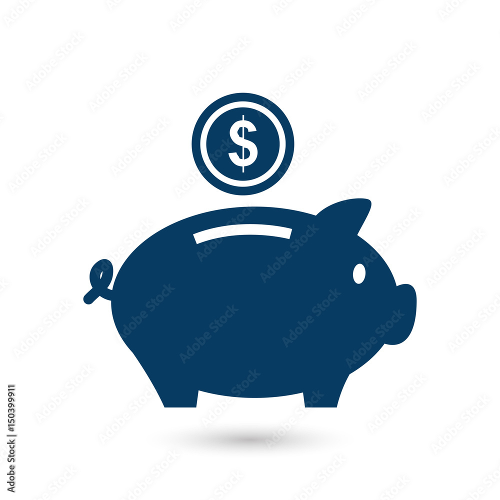 Piggy bank icon. Pictograph of moneybox. Flat design. Piggy bank icon. Pictograph of moneybox. Flat design.