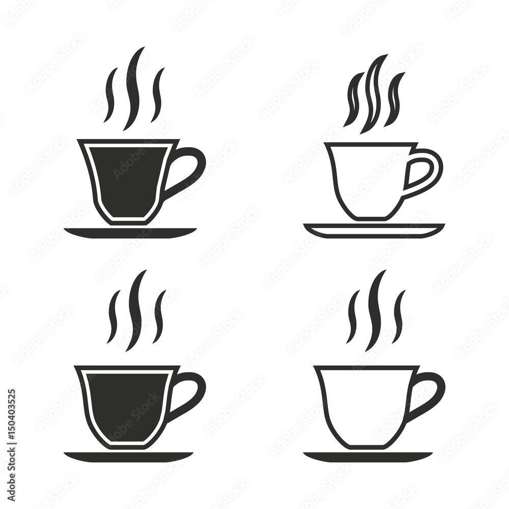 Obraz premium Coffee cup icon set.