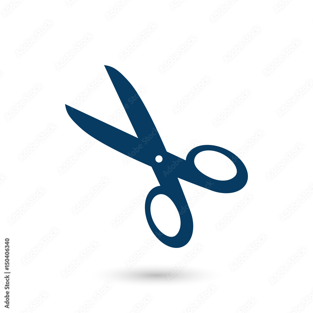 Scissors icon. Mark cut here. Flat design. Scissors icon. Mark cut here. Flat design.