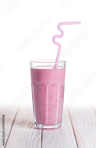Milky raspberry cocktail