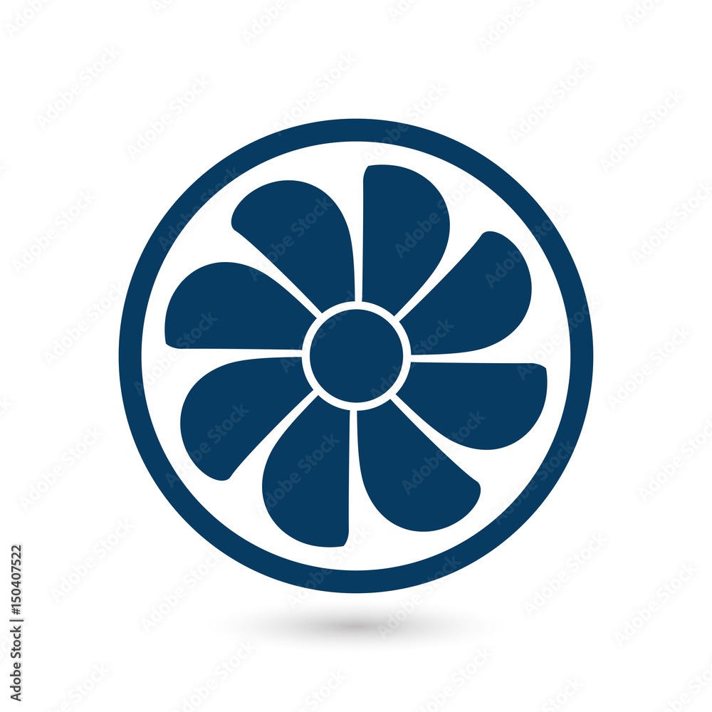 Exhaust fan icon. Ventilator symbol. Flat design style. Stock Illustration  | Adobe Stock