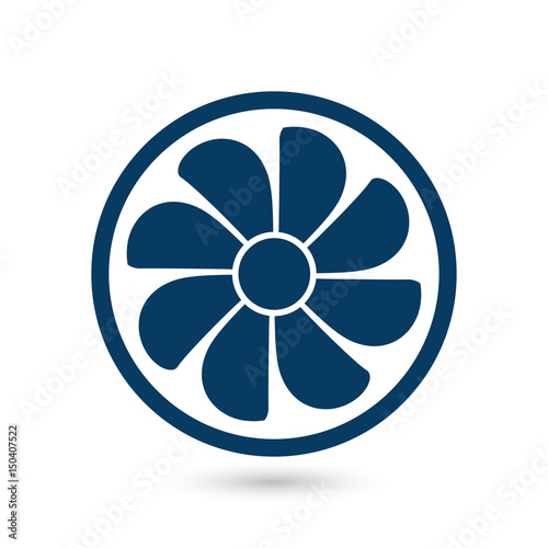 Exhaust fan icon. Ventilator symbol. Flat design style.