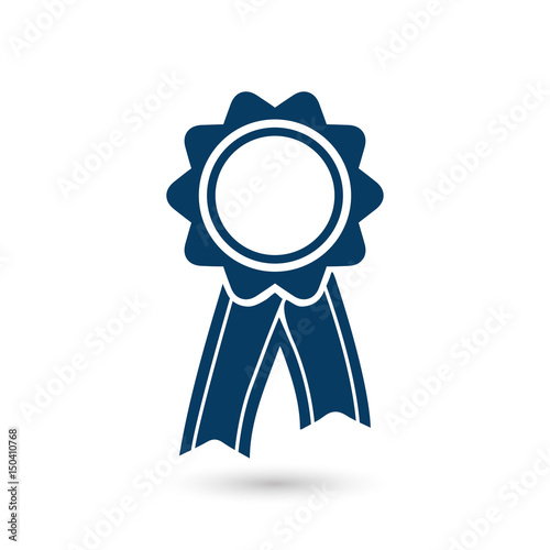  Badge with ribbons icon. Award rosette with ribbon simbol. photo