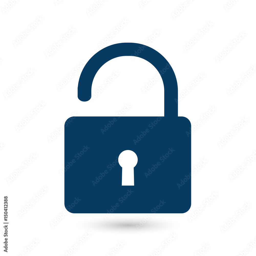 Unlock icon. Flat design style. Access to the user. Unlock icon. Flat design style. Access to the user.