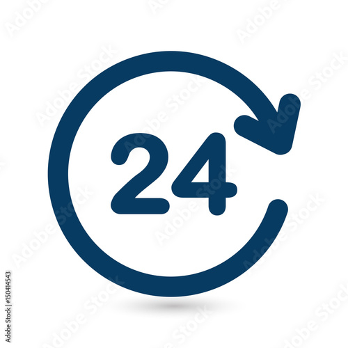 Cuadro en lienzo Open around  the clock hours a day icon.