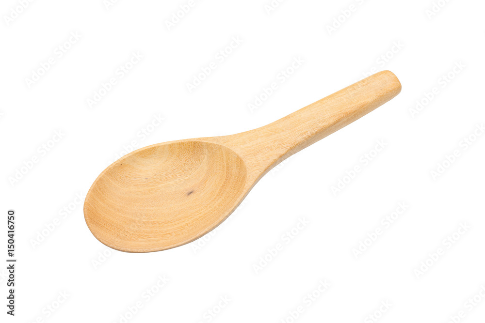 Wooden scoop ladle on white background Wooden scoop ladle on white background