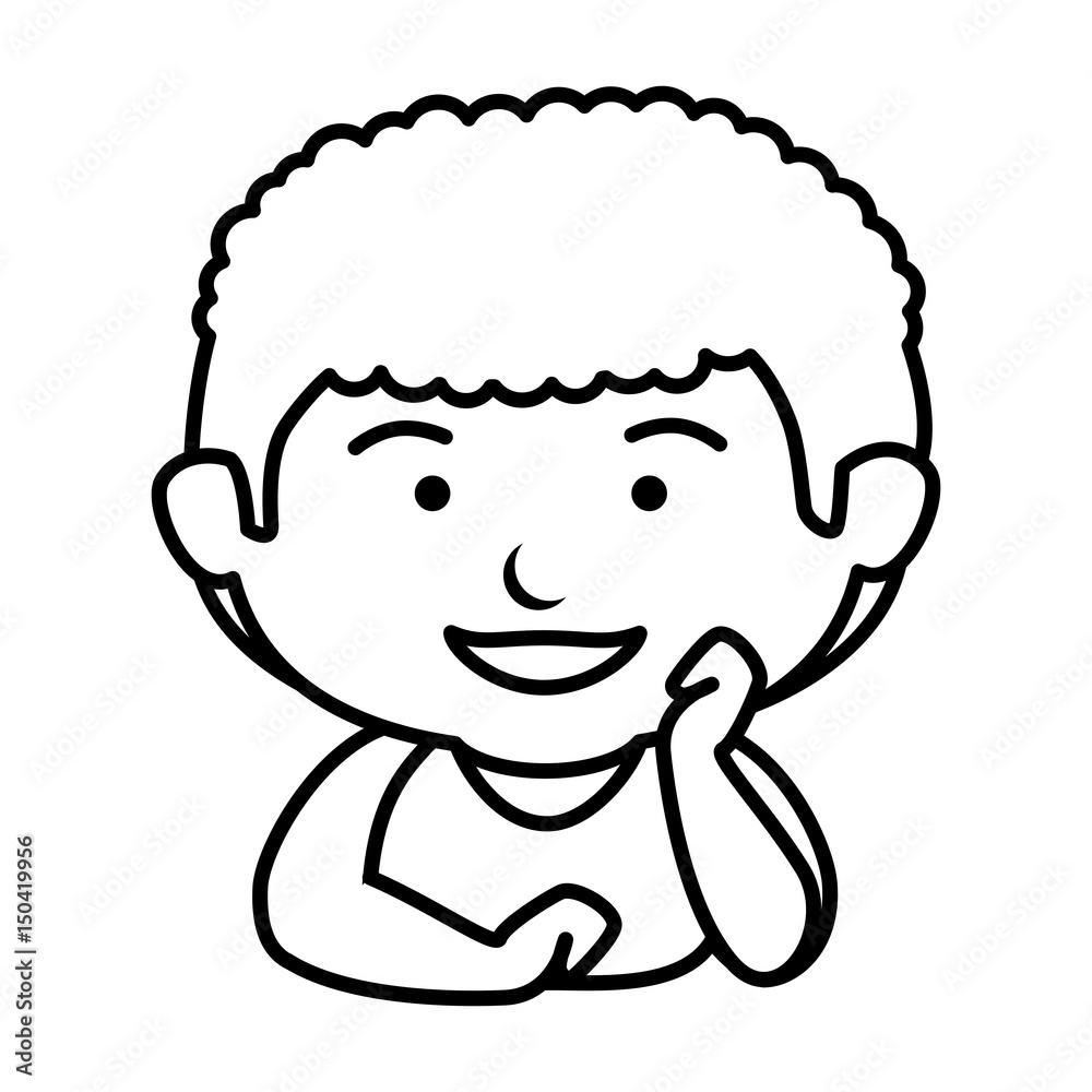 happy little boy character vector illustration design