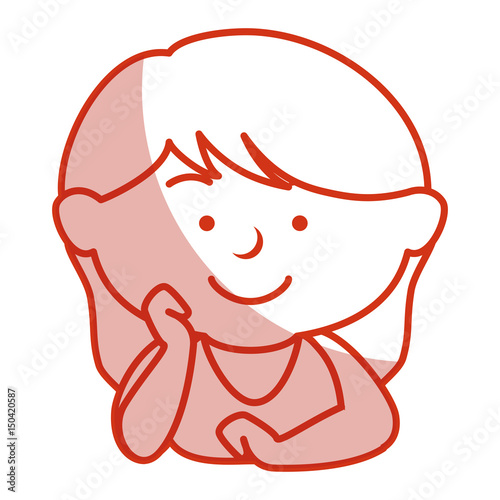 cute little girl character vector illustration design