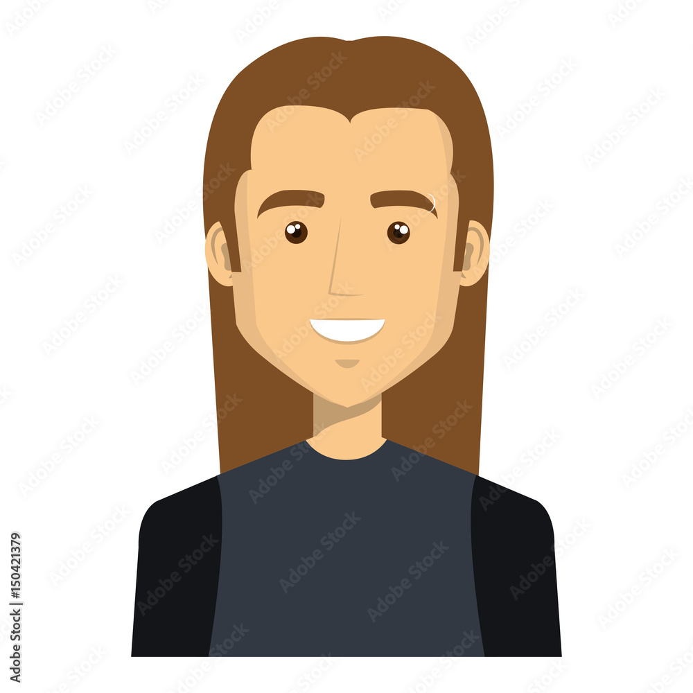 young man casual avatar vector illustration design