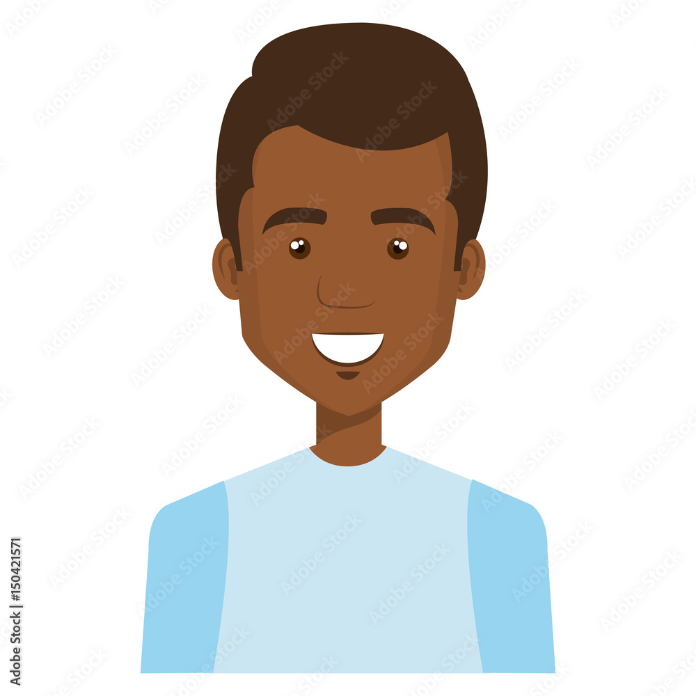 young black man casual avatar vector illustration design