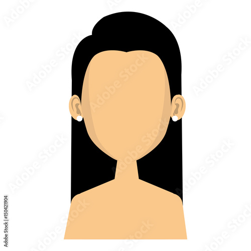 young woman shirtless avatar character vector illustration design