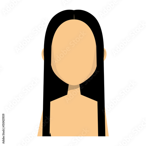 young woman shirtless avatar character vector illustration design