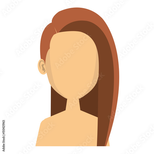 young woman shirtless avatar character vector illustration design