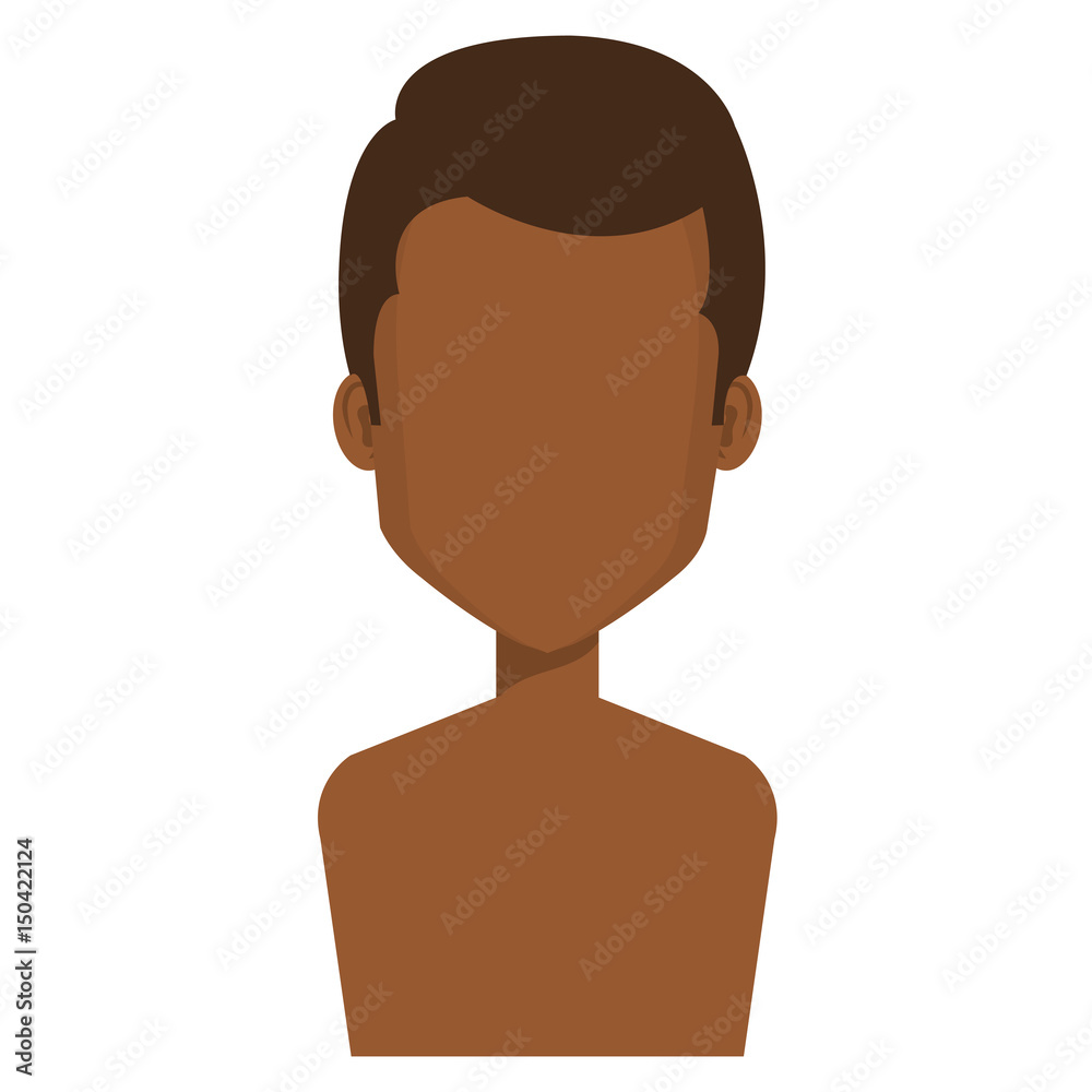 young black man shirtless avatar character vector illustration design