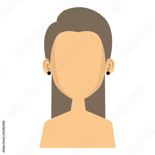 young woman shirtless avatar character vector illustration design