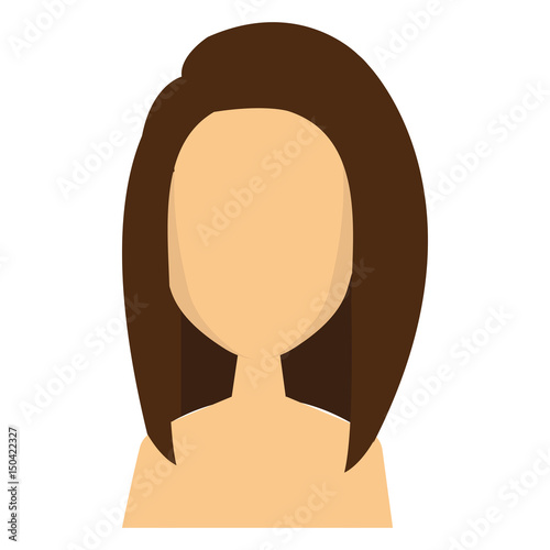 young woman shirtless avatar character vector illustration design